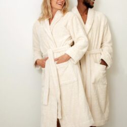 Alternative view of Bo Weevil Bathrobe - natural white
