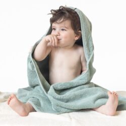 Bo Weevil Baby towel with hood 90x90cm - mineral green - 981145