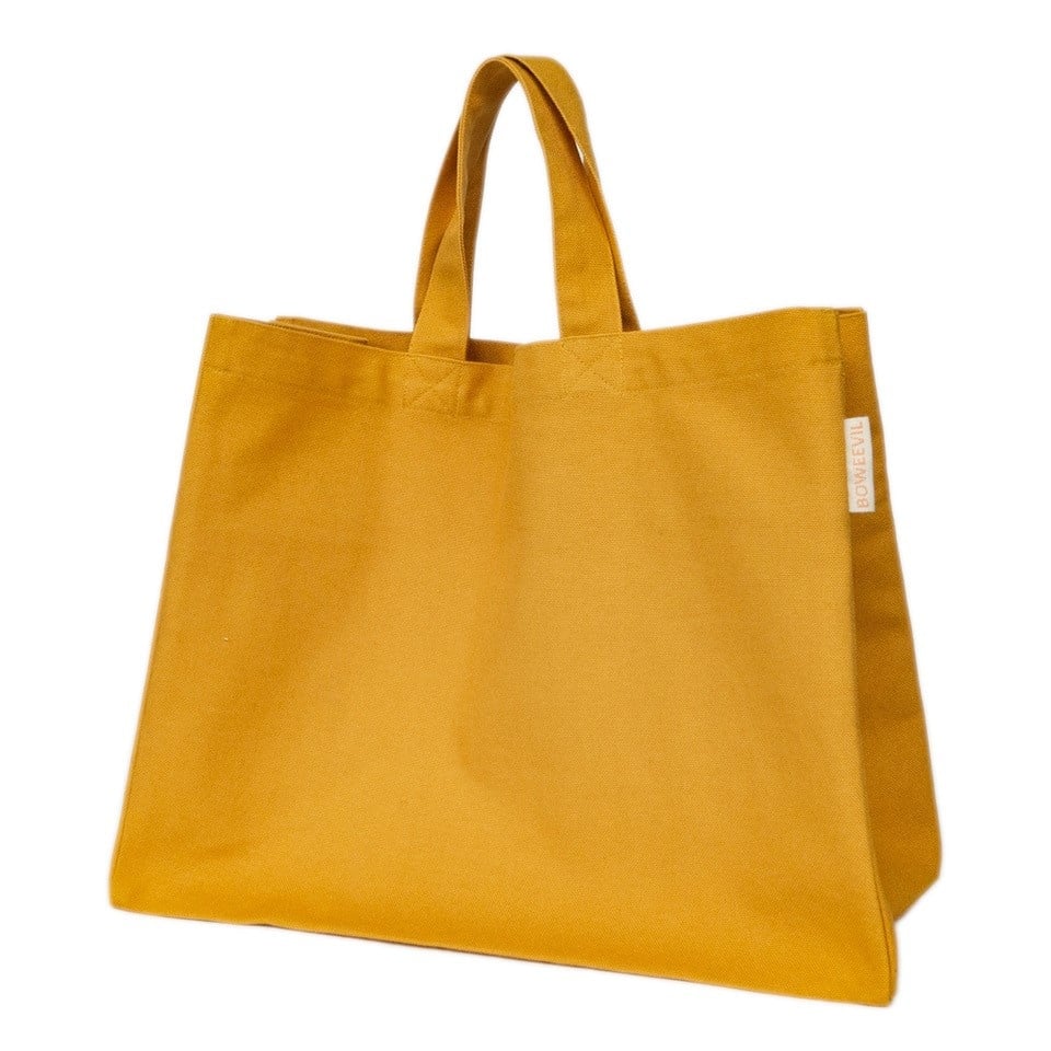 Canvas handbag (36x28x15cm) - golden yellow - GOTS - 933020