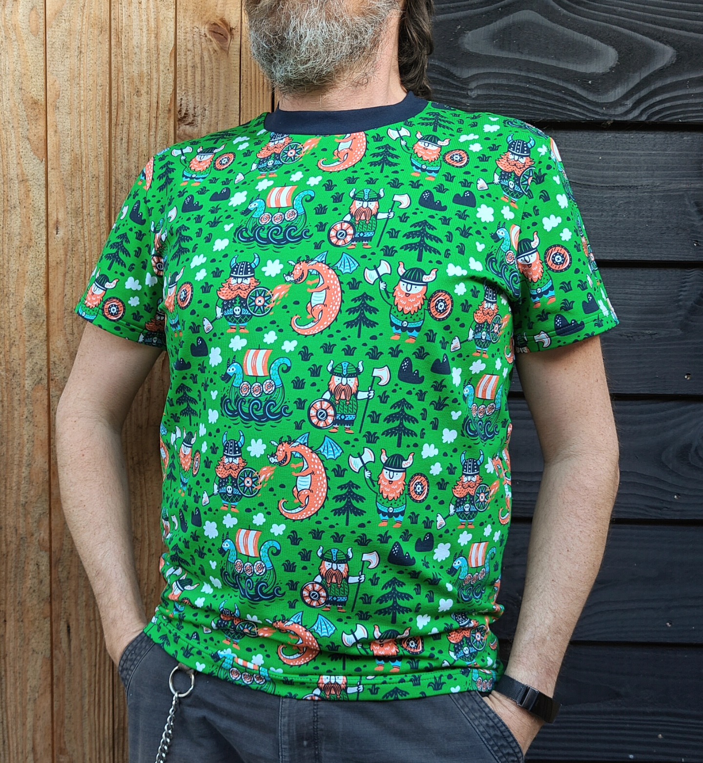 Hazeltjes Vikings Green, organic jersey - Image 12