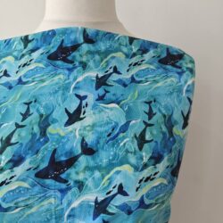 Hazeltjes Teeming Ocean Dolphines,  organic jersey - Image 5