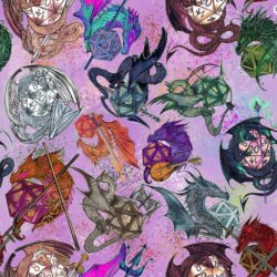 Pre-order Hazeltjes  D&D Dragons Mix Lilac organic jersey